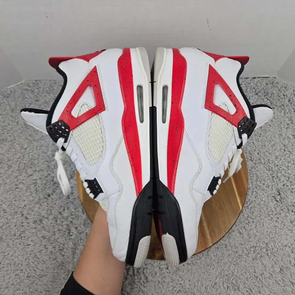 Jordan 4 Retro Red Cement Mens 12 White Red Casual Daily Sneaker DH6927-161
